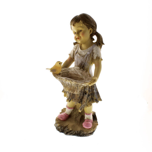 14.5 " White and Beige Sweet Summertime Solar Statue - IMAGE 1