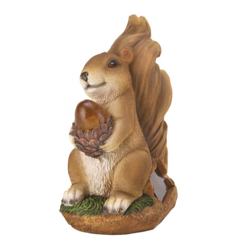Squirrel Solar Lighted Outdoor Garden Statue - 7.25" - Brown and Beige - IMAGE 1