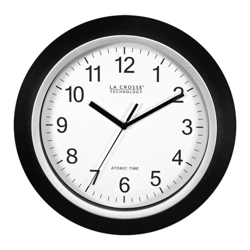 10" Black and Silver Atomic Analog Wall Clock - IMAGE 1