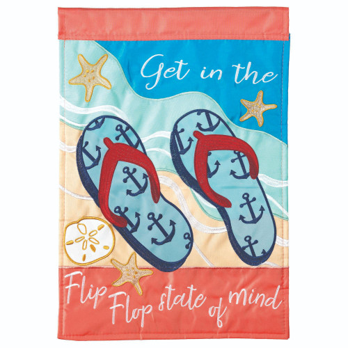 Double Applique Slippers Printed Outdoor Flag 42" x 29" - IMAGE 1