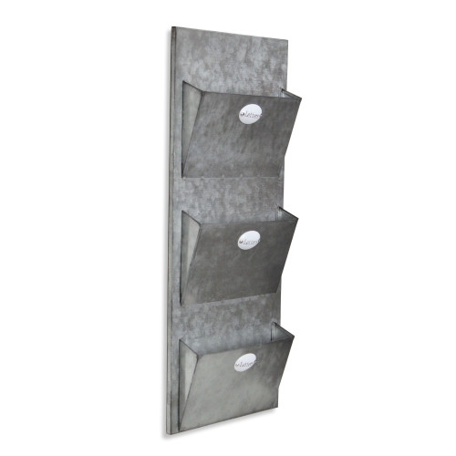 24" Galvanized Contemporary Style Handmade Mail Wall Storage - IMAGE 1