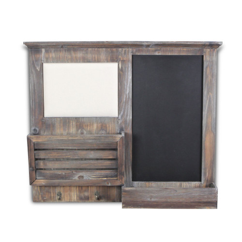 29.5" Brown and Black Wall Mounted Chalkboard with Pincushion - IMAGE 1