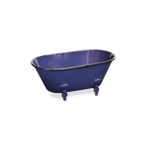 12" Navy Blue Handmade Metal Bathtub Tabletop Decoration - IMAGE 1