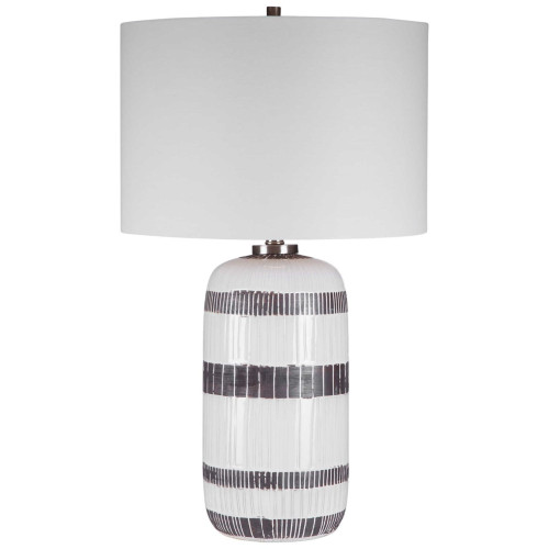 28.75" Contemporary Table Lamp with White Drum Shade - IMAGE 1