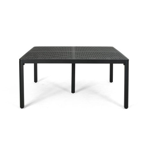 61.25" Black Traditional Style Square Outdoor Patio Dining Table - IMAGE 1