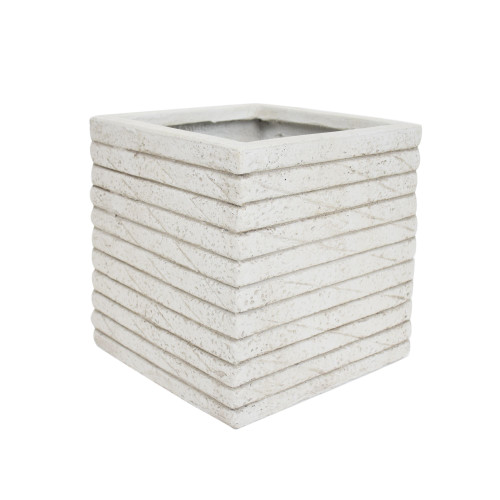11.25" Antique White Multi Purpose Square Outdoor Patio Planter - IMAGE 1