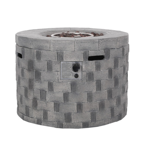 31.75" Gray Round Outdoor Patio Lightweight Fire Pit - IMAGE 1