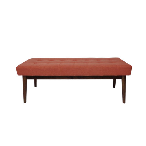 44" Red and Brown Contemporary Tufted Rectangular Ottoman - IMAGE 1