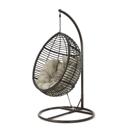 47.25" Brown Contemporary Outdoor Hanging Basket Chair - IMAGE 1