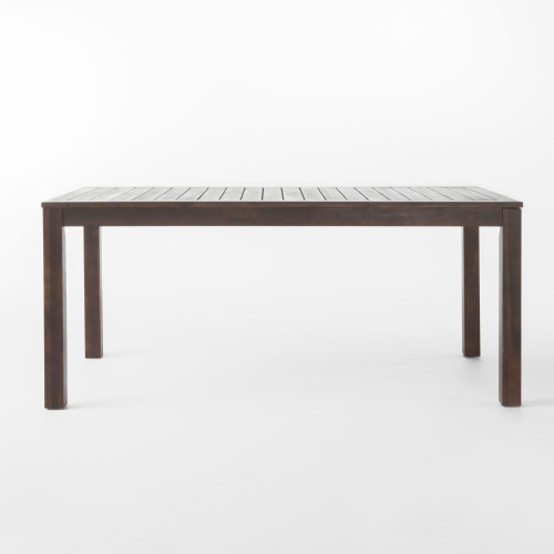 69" Coffee Brown Contemporary Rectangular Outdoor Patio Dining Table - IMAGE 1