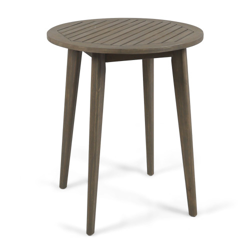 30" Brown and Gray Contemporary Round Outdoor Bistro Table - IMAGE 1