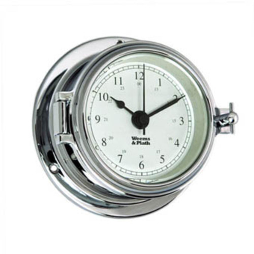 8" Silver and White Traditional Round Shaped Desk Clock - IMAGE 1