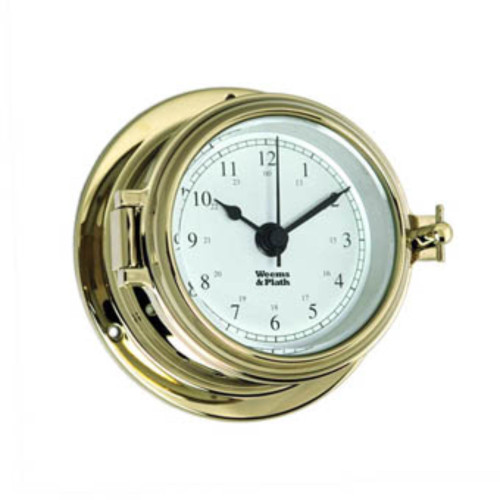 8" Gold and White Traditional Round Shaped Desk Clock - IMAGE 1