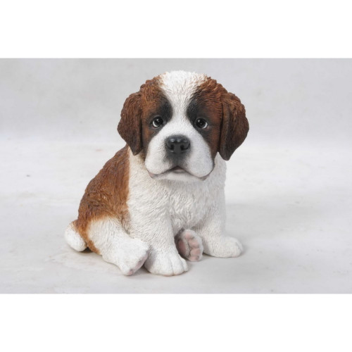 6.25" Brown and White Puppy Outdoor Garden Figurine - IMAGE 1