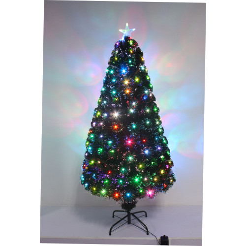 6' Pre-Lit Fiber Optic Artificial Christmas Tree with Star Tree Topper, LED Multicolor Lights - IMAGE 1
