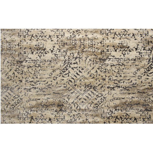 12' Valencia Beige and Brown Broadloom Round Area Throw Rug - IMAGE 1