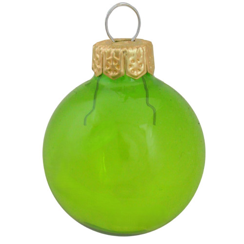 Mini Glass Christmas Ball Ornaments - 1.5" (40mm) - Green - 40ct - IMAGE 1
