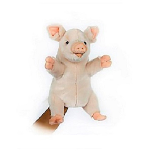 Handcrafted Plush Pig Hand Puppets - 10.5" - Pink - Set of 3 - IMAGE 1