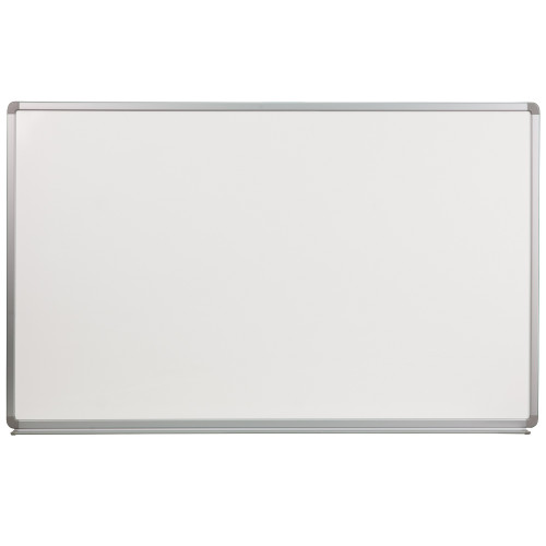 60” White and Silver Porcelain Magnetic Marker Board - IMAGE 1