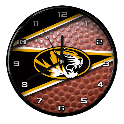 11.5" Black and Yellow NCAA Missouri Tigers Wall Clock - IMAGE 1