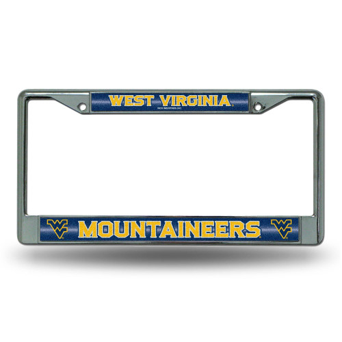 6" x 12" Blue and Yellow College West Virginia Mountaineers License Plate Cover - IMAGE 1