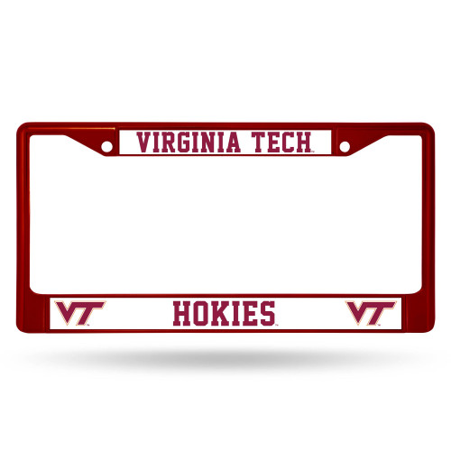 6" x 12" Red and White College Virginia Tech Hokies Rectangular License Plate Cover - IMAGE 1