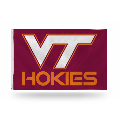 3' x 5' Orange and Maroon College Virginia Tech Hokies Rectangular Banner Flag - IMAGE 1