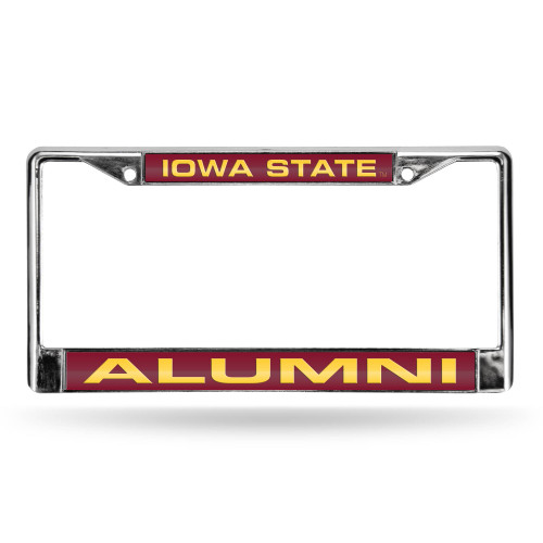 6" x 12" Maroon Red and Yellow College Iowas State Cyclones Rectangular License Plate Cover - IMAGE 1