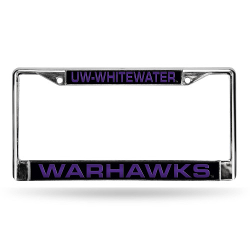 6" x 12" Purple and Black College Wisconsin-Whitewater Warhawks  License Plate Cover - IMAGE 1