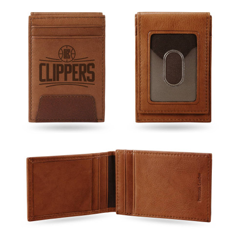 4" Brown NBA Los Angeles Clippers Front Pocket Wallet - IMAGE 1
