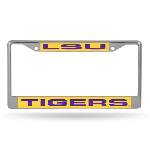 6" x 12" Yellow and Blue College LSU Tigers License Plate Cover - IMAGE 1