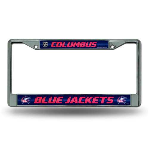 6" x 12" Pink and Blue NHL Columbus Blue Jackets Rectangular License Plate Cover - IMAGE 1