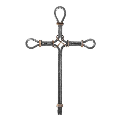 Silver and Copper Metal Wall Cross - 15.25" - IMAGE 1