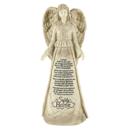 Safely Home Standing Angel Tabletop Figurine - 11.5" - Ivory and Black - IMAGE 1