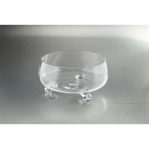 Round Hand Blown Glass Footed Bowl - 5" - Clear - IMAGE 1