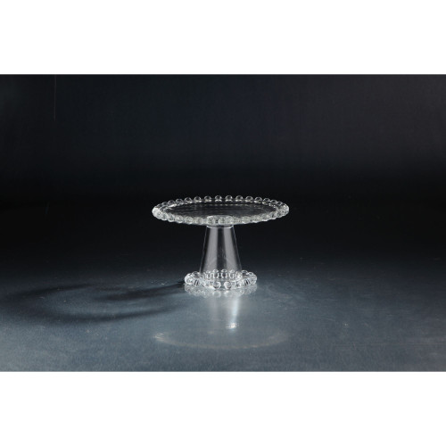 8.5" Clear Round Base Hand Blown Plate with Pedestal - IMAGE 1