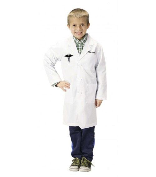 White doctor Lab Coat Halloween Accessory (ages 6-8) - IMAGE 1