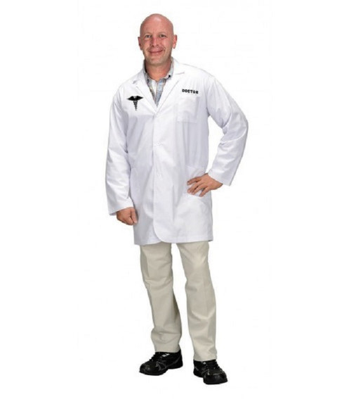 White doctor Lab Coat Halloween Accessory (adult-large) - IMAGE 1
