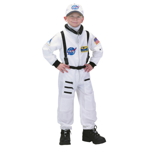 Jr. Astronaut Suit w/Embroidered Cap, size 8/10 (white) - IMAGE 1