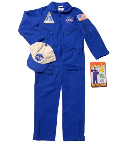Blue Flight Suit Halloween Costume with Embroidered Cap (ages 4-6 ...