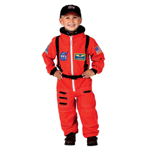 Jr. Astronaut Suit w/Embroidered Cap, size 6/8 (orange) - IMAGE 1