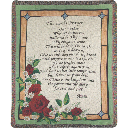 THE LORD'S PRAYER STAINED GLASS -TAP THROW - IMAGE 1