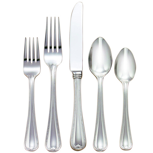 Set of 5 Silver Decorative Vintage Jewel Place Setting, 9.25" - IMAGE 1