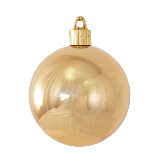 8ct Gilded Gold Shatterproof Shiny Christmas Ball Ornaments 3.25" (80mm) - IMAGE 1