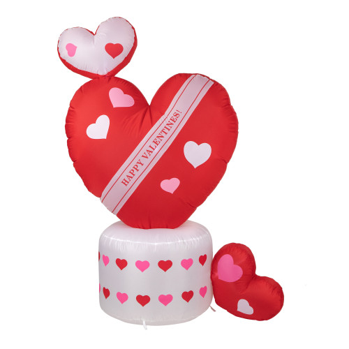 5' Inflatable Lighted Valentine's Day Rotating Heart Outdoor Decoration - IMAGE 1