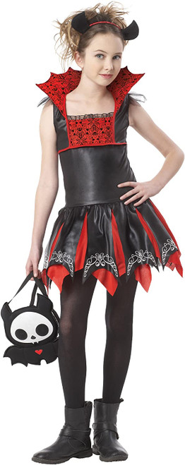 Girl's Red and Black Diego The Bat Halloween Costume - Medium - IMAGE 1