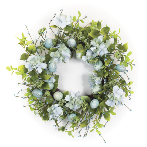 Egg Twig Spring Floral Wreath, 22-Inch - IMAGE 1