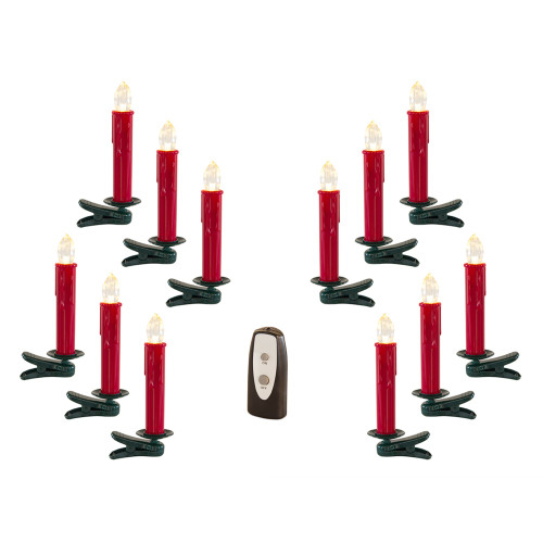LED  Clip On Flameless Taper Candles - 6.5" - Red  - 24ct - IMAGE 1