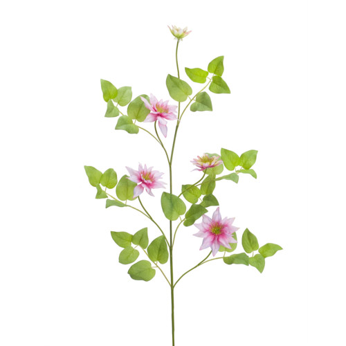 Club Pack of 12 Green and White Artificial Clematis Vine Sprays Decor 30" - IMAGE 1