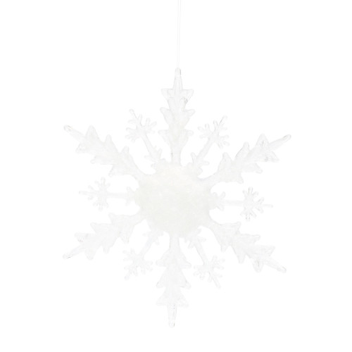 Pack of 4 White Snowflake Hanging Ornaments 12" - IMAGE 1